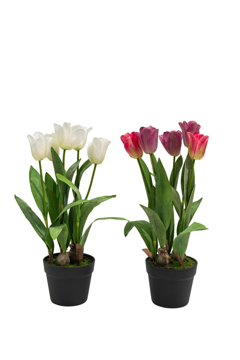 Composizione tulipani olandesi artificiali in vaso h54 cm
