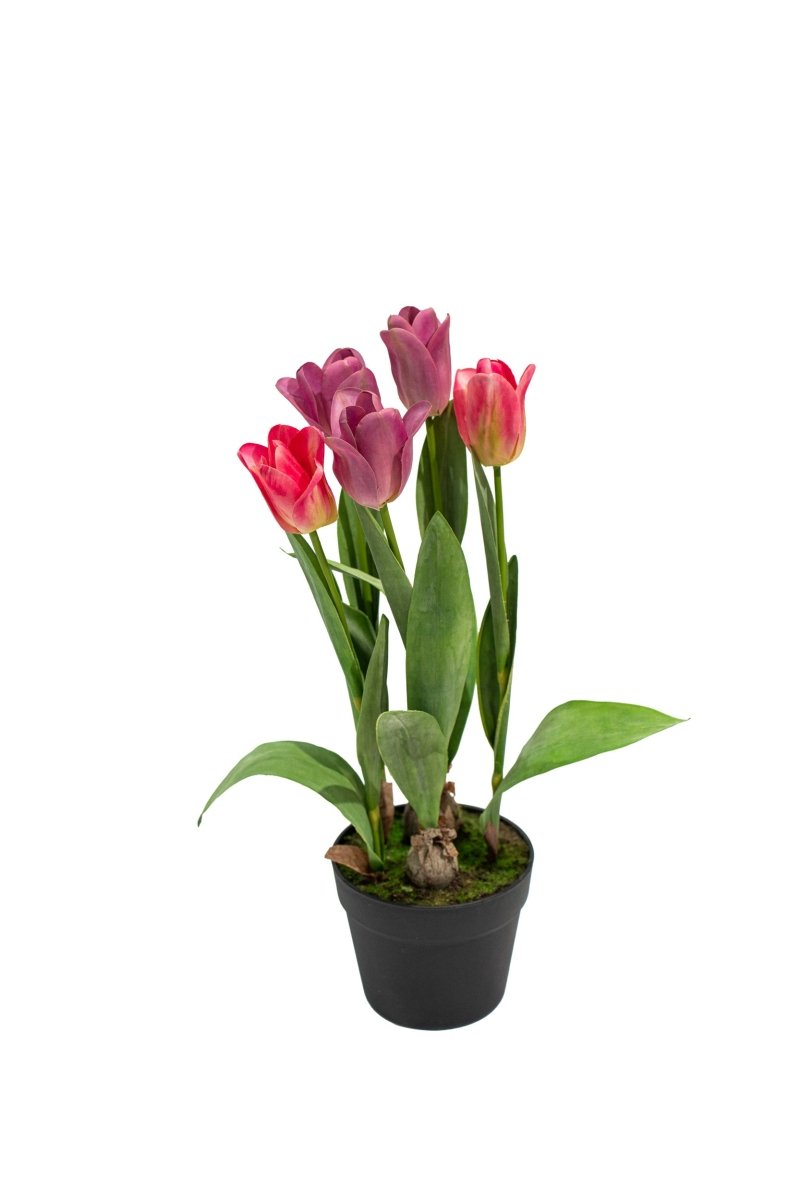 Composizione tulipani olandesi artificiali in vaso h54 cm