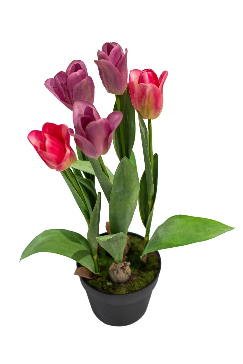 Composizione tulipani olandesi artificiali in vaso h54 cm