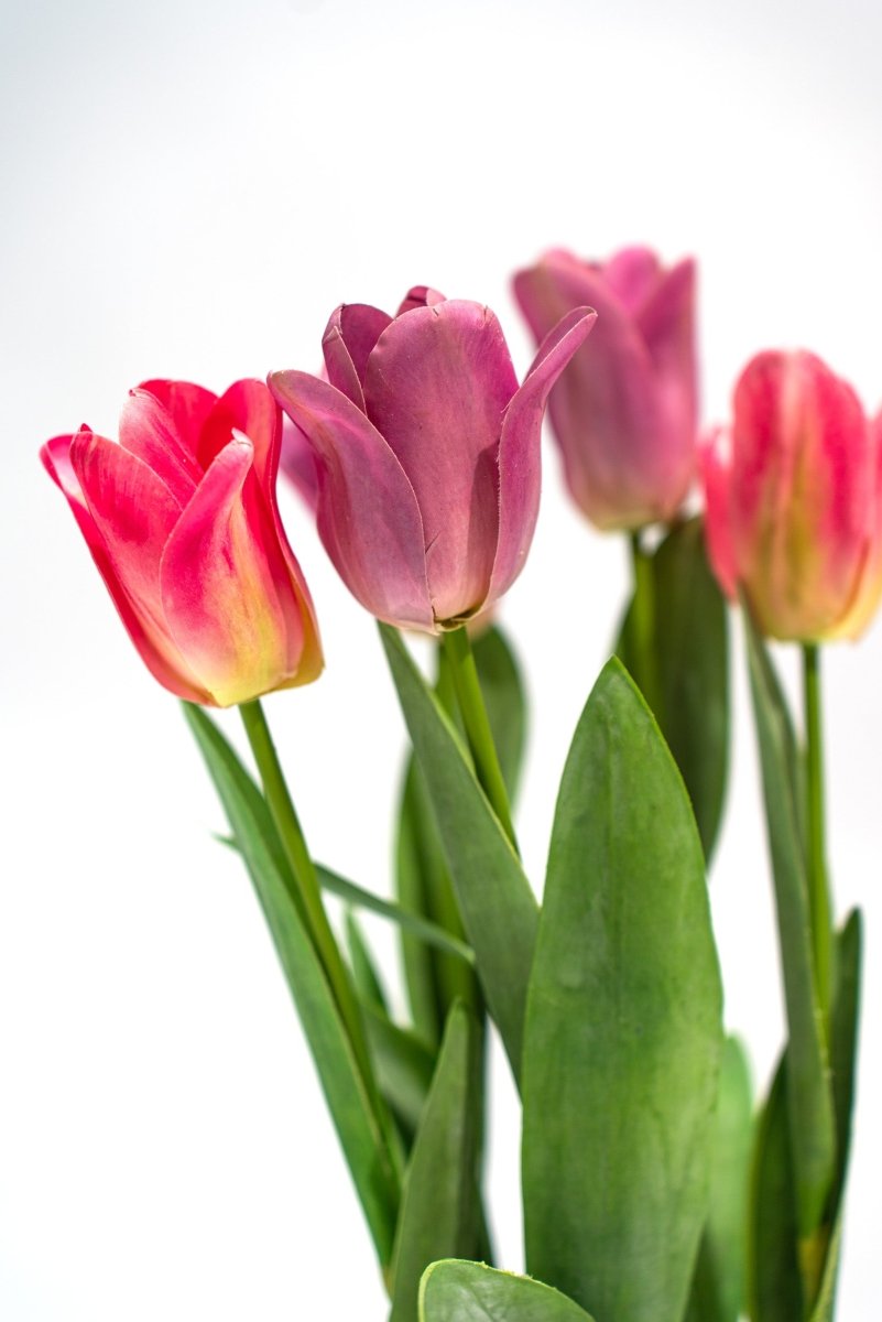 Composizione tulipani olandesi artificiali in vaso h54 cm