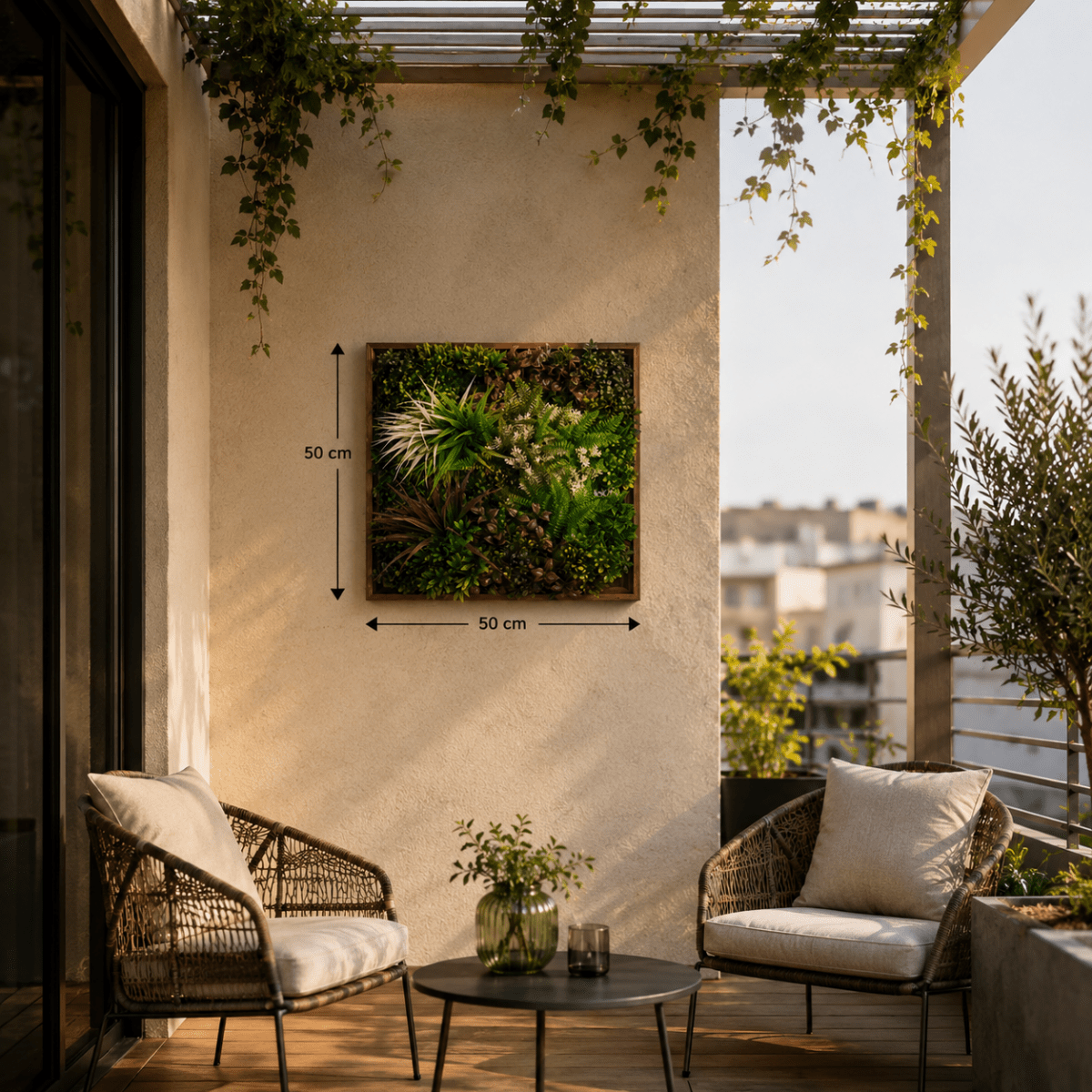 Siepe Quadro Verde Artificiale Decorativo Summer Frame 50x50cm | Xone