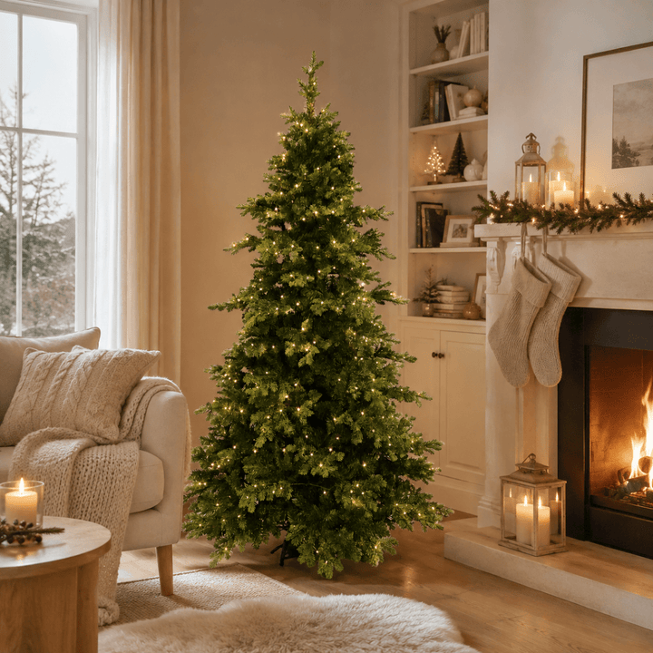 Albero Di Natale Golden Berry con Led integrati